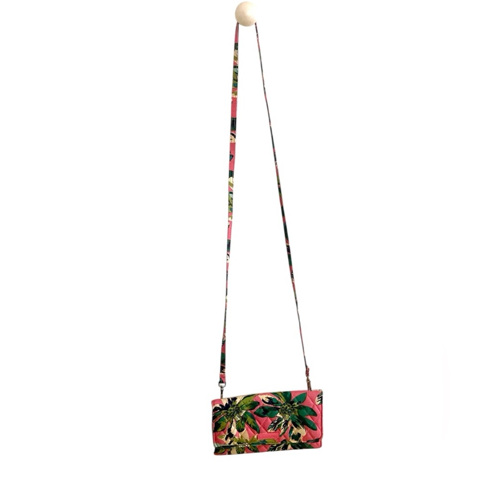 Vera Bradley Bag tropical Wristlet Clutch Shoulder Crossbody Floral Pink - Picture 13 of 13